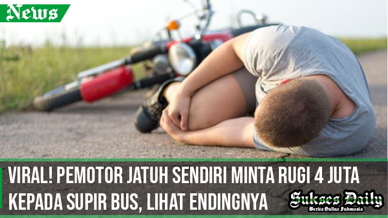 pemotor jatuh sendiri minta ganti rugi