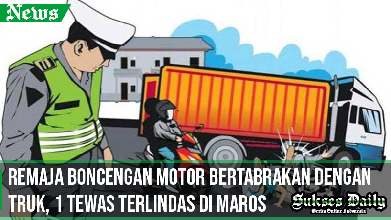 remaja terlindas truk di maros